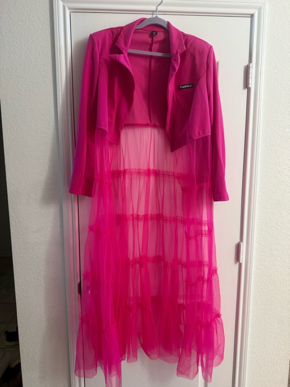 SHEIN Hot Pink Curve 1XL Lightweight Jacket